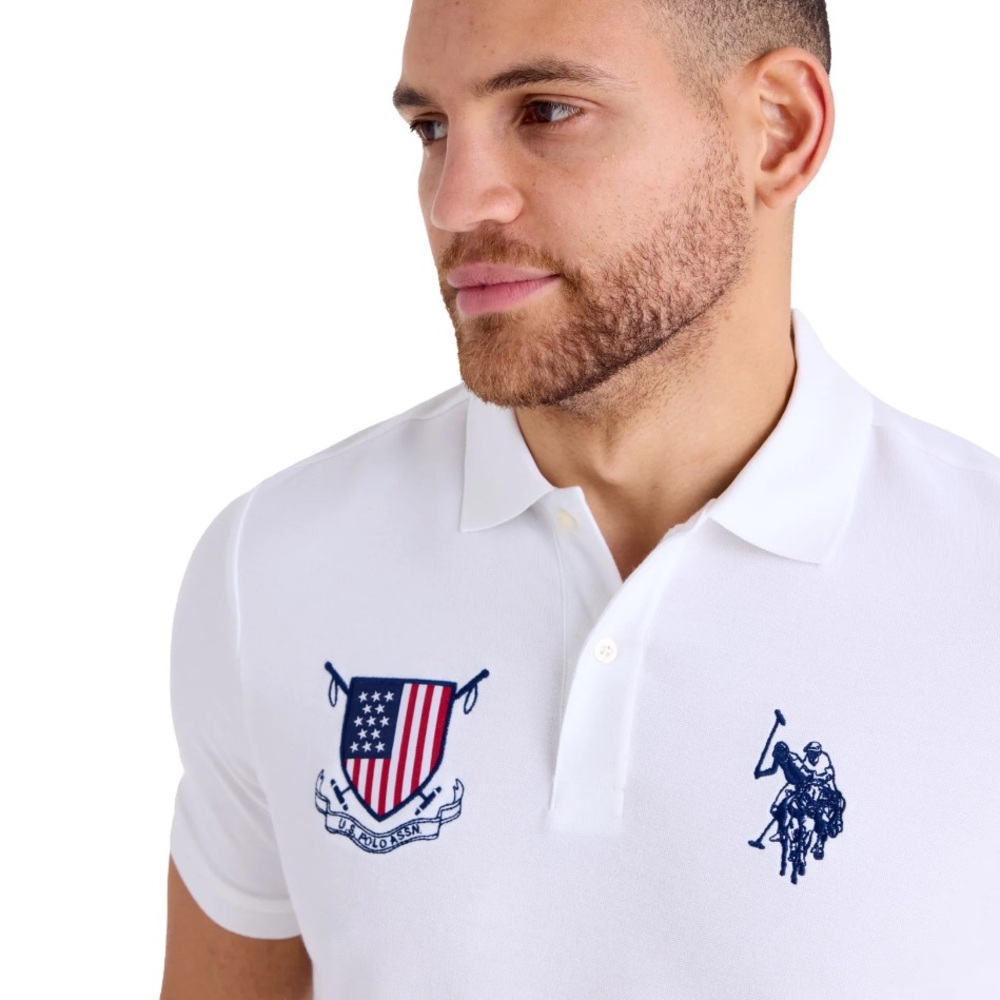 U.S. Polo Assn. Men's USA Pique Polo Shirt Patriotic America 4th of July NWT